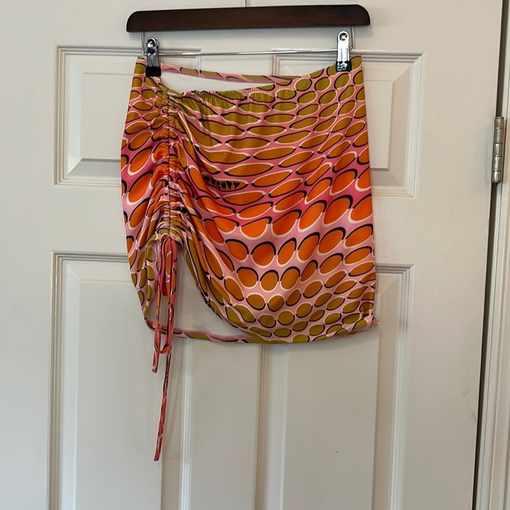OMighty Circle Pattern Skirt - Orange and Pink